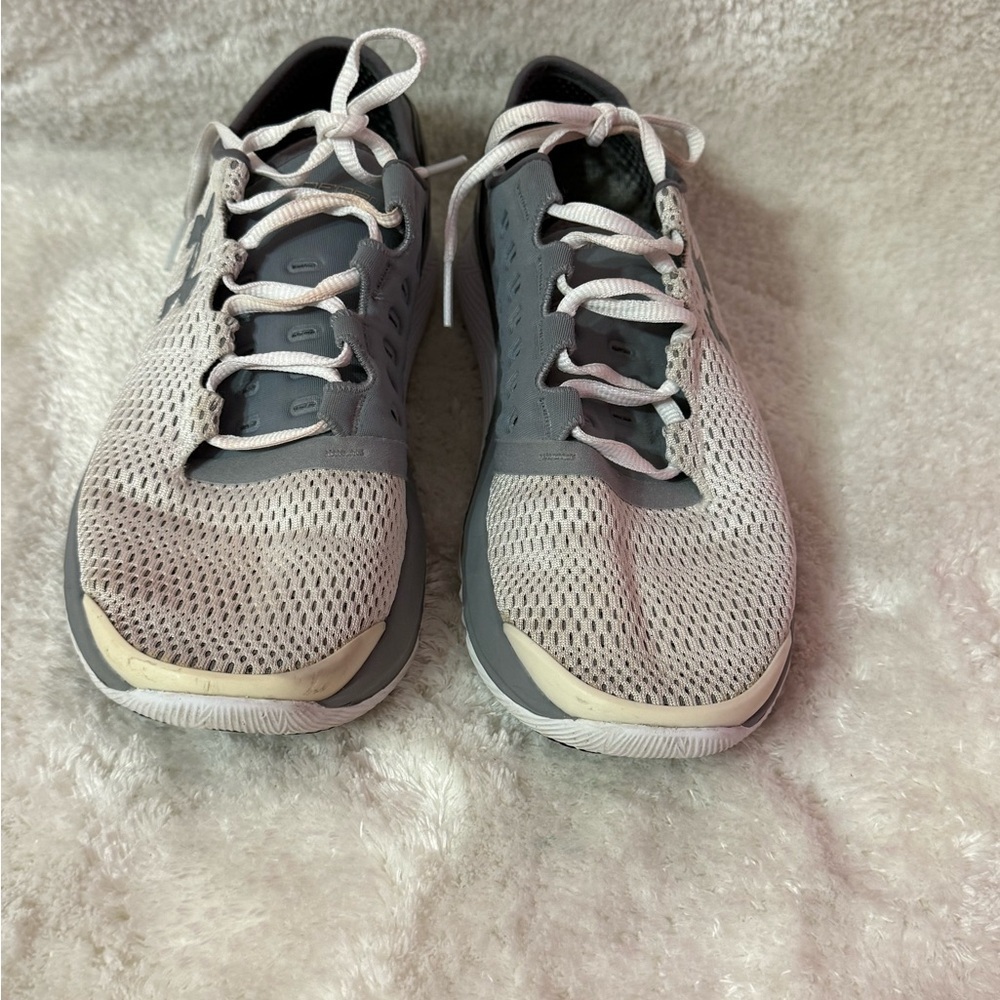 Under Armour Gray and Light Pink Training Sneaker - Picture 2 of 6